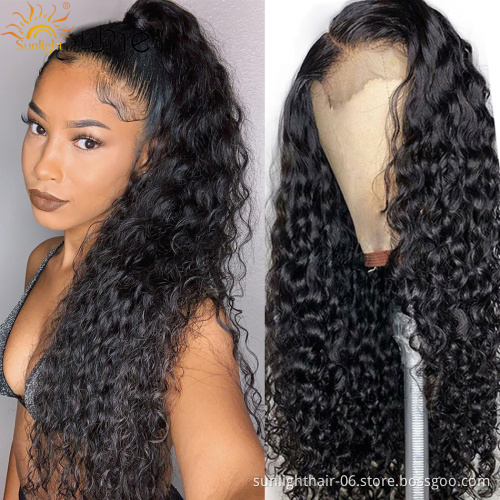 Brazilian Water Wave Cuticle Aligned Hair 100% Human Hair Wig 4x4 Lace Closure Long Wig